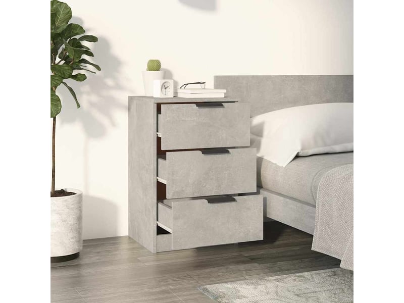  Lot de 2 table de chevet, table de nuit gris béton 40x36x65 cm  - Conforama C