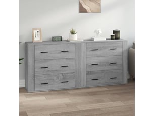 Buffets 2 pcs - bahut - meuble de rangement sonoma gris bois d'ingénierie