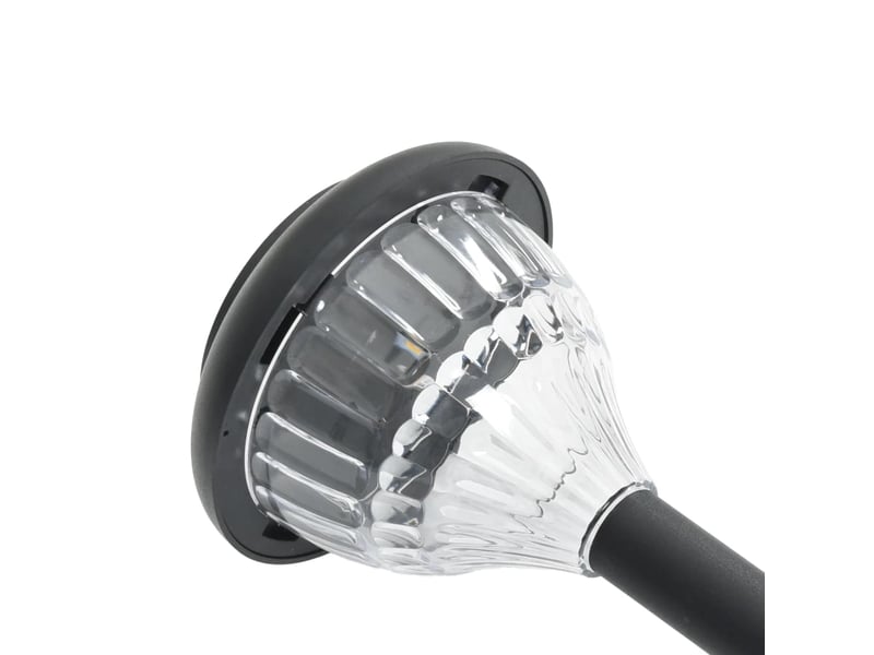 Lot de 4 lampes solaires d'allées et piquets décoratifs 10,5 x 37 cm éclairage automatique ambiance cosy en ps noir 02_0056661  - Conforama E