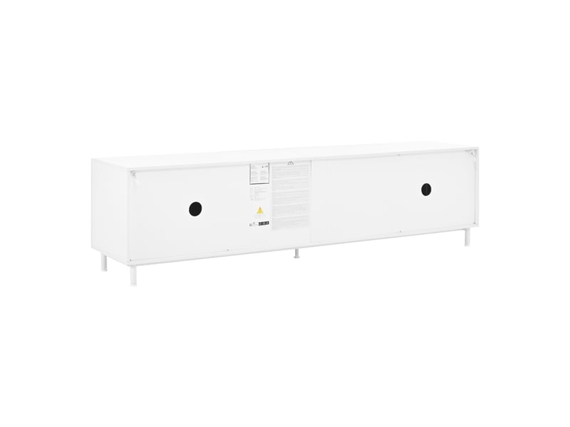  Ensemble meuble tv et table basse blanc 180x40x48 cm panneaux particules et mdf rangement salon evarich - Conforama A
