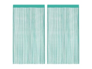 Lot de 2 rideaux à fils, rideaux de porte turquoise 100x250 cm cf44138