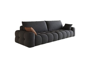 Canapé d’angle modulaire avec méridienne réversible, assise profonde - lpospi - sans montage, tissu - gris foncé