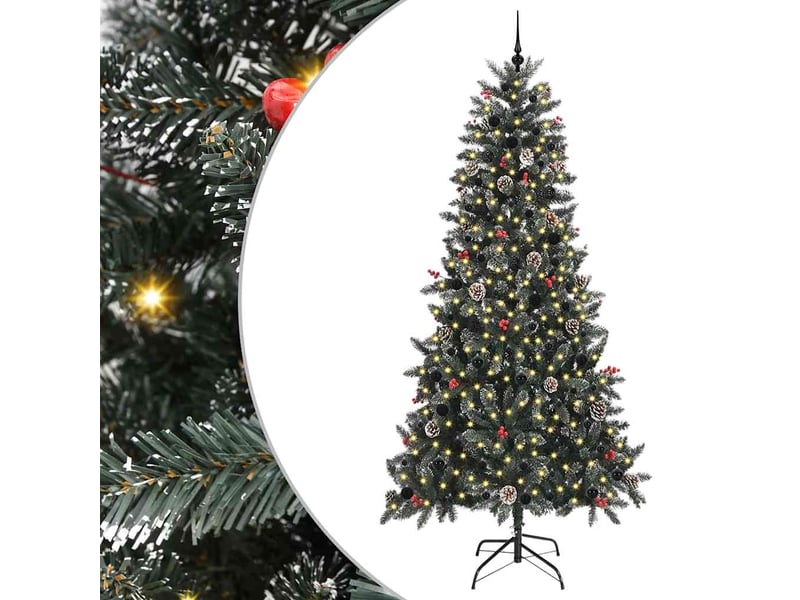  Sapin de noël - arbre de noël artificiel vert 240 cm pvc, plastique et acier  - Conforama A