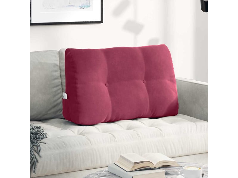  Coussin de dos, coussin de dossier bordeaux 80 x 24 x 50 cm velours cf54607  - Conforama B