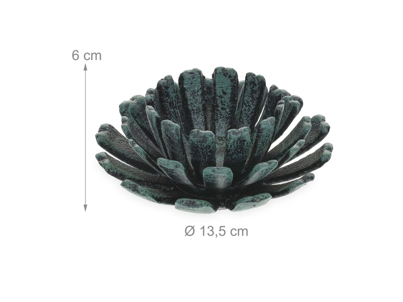  Lot de 2 bougeoirs en forme de fleur pour décoration jardin extérieur ambiance zen 6 x 13,5 cm en fonte noir 13_0012199  - Conforama B