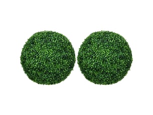 Lot de 2 boules de buis artificiel ø50 cm – vert – décoration intérieure et extérieure facile à installer
