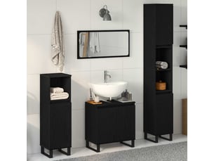 Ensemble de mobilier de salle de bain 3 pc chêne noir cf64325