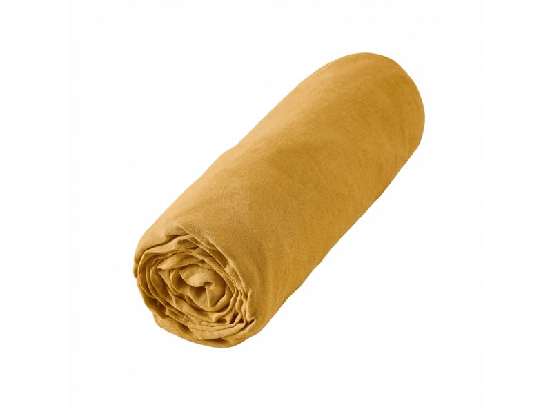  Drap housse 90x190+30 cm lin rosalie miel PD24890 - Conforama B