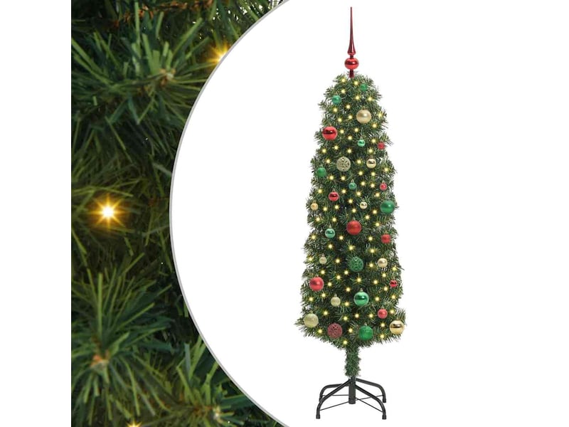 Sapin de noël artificiel, arbre de noël vert 150 cm pvc et acier et plastique shl3197  - Conforama A