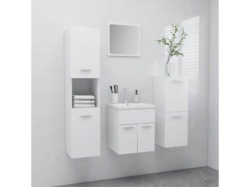  Ensemble de meubles de salle de bain blanc aggloméré cf63891  - Conforama B