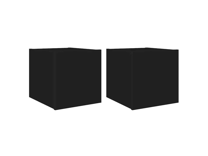  Meubles tv - banc tv - meuble de rangement muraux avec lumières led 2 pcs noir 30,5x35x30 cm  - Conforama A