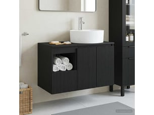 Ensemble de mobilier de salle de bain 2 pc noir cf64177