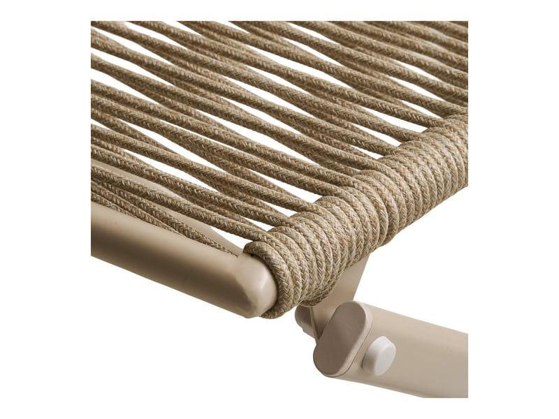  Set bistro arcas 3 pièces en corde et acier taupe — 2 chaises et 1 table  - Conforama C