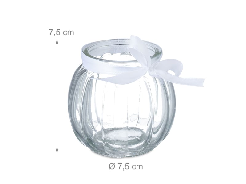  Lot de 12 photophores ronds décoration de table ambiance cosy intérieur extérieur en verre transparent 13_0013528  - Conforama A