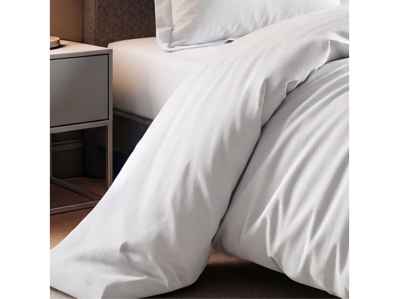  Drap housse 140x190 bonnet 35cm 100% coton blanc - vitalia VITALIA - Conforama B
