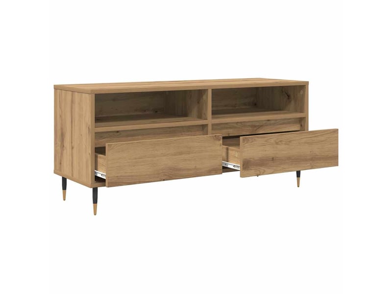  Meuble tv - banc tv - meuble de rangement 100 x 34,5 x 44,5 cm chêne artisanal  - Conforama E