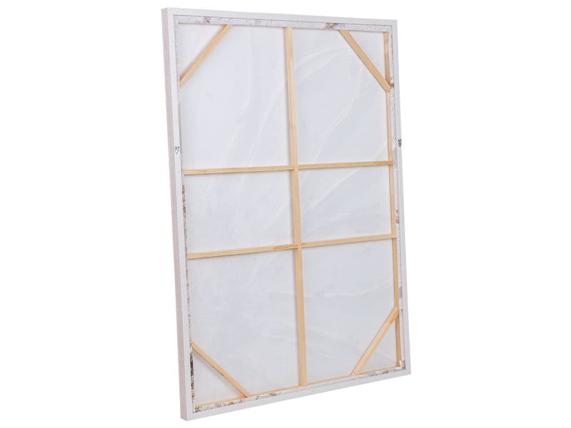  Tableau peint à la main avec cadre en bois blanc 103x4x143h cm  - Conforama D