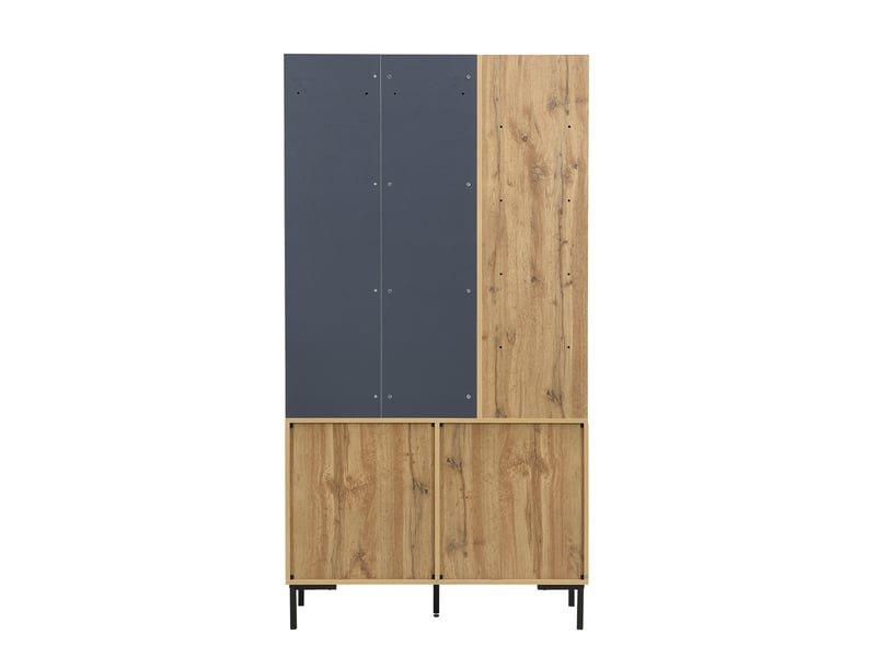  Meubles d'entrée avec 4 étagères latérales, étagère réglable et crochets, en panneaux de particules, 100 × 40 × 190.5 cm  - Conforama E
