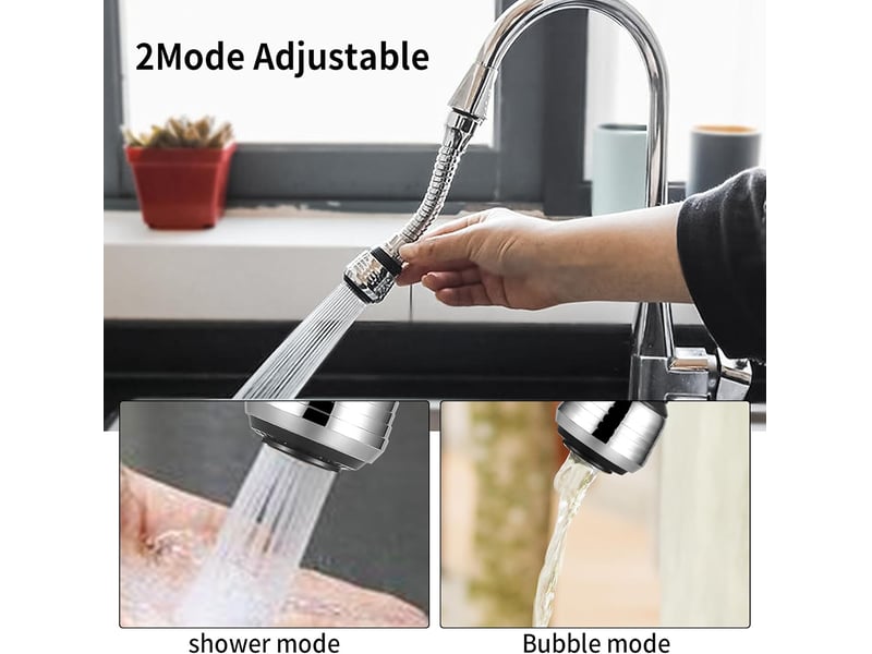  Extension robinet flexible rotative degrés, aérateur tuyau pour évier cuisine  - Conforama D