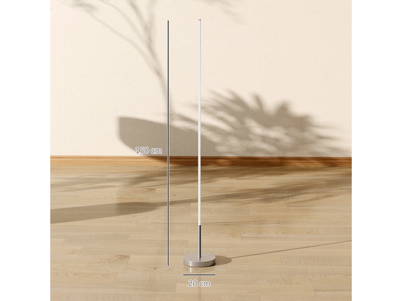  Lampadaire moderne pour salon avec température de couleur réglable, télécommande magnétique, gris argenté  - Conforama E