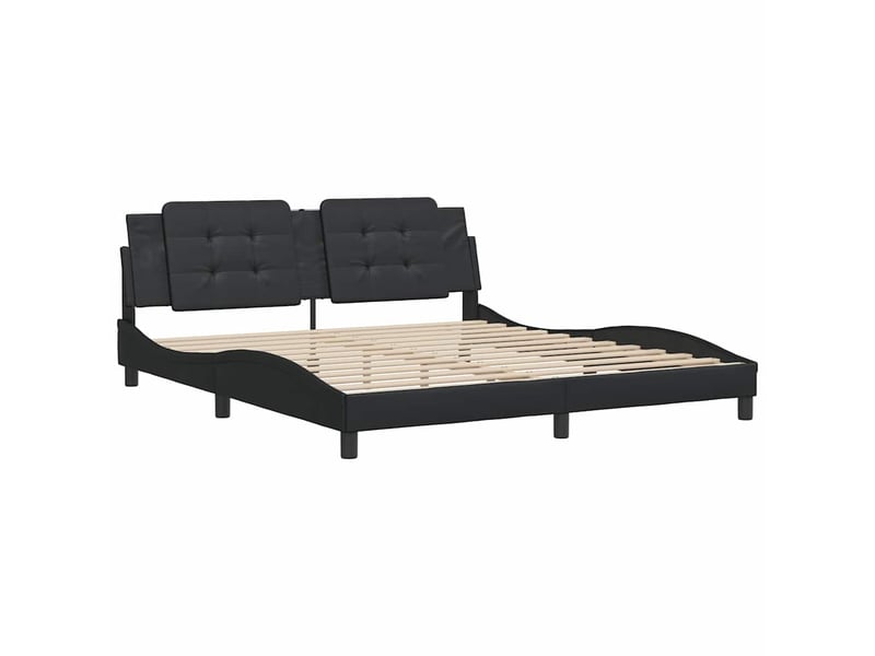  Lit double- lit adulte -  cadre de lit sans matelas zadar noir 180x200 cm similicuir  - Conforama B