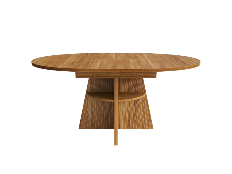Marron foncé table à manger extensible avec rangement, design moderne, structure fonctionnelle pour cuisine et salle à manger - Conforama A