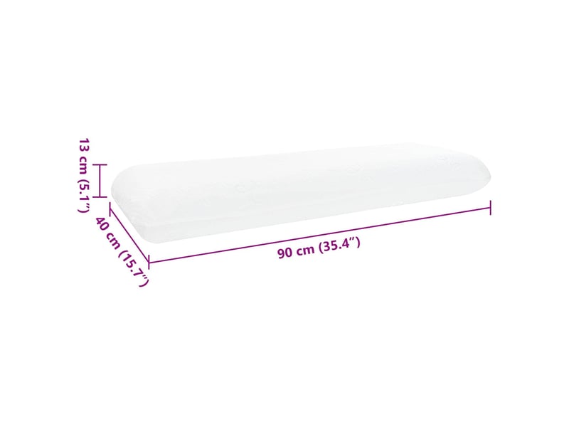Oreiller, coussin de sommeil 90 x 40 x 13 cm moyen blanc cf55940 - Conforama E