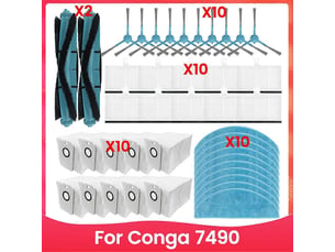 For 7490 vacuum accessories replacement parts main brush side brush hepa filter mop cloth dust bag
