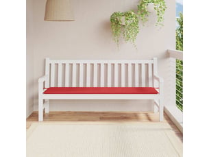 Coussin de banc de jardin, coussin d'assise rouge 180x50x3 cm tissu oxford cf52802