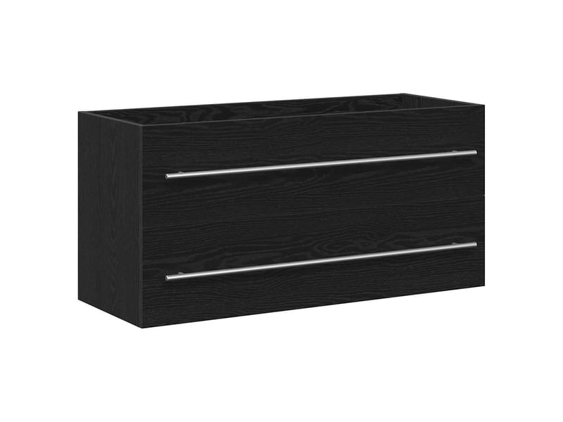  Meuble sous-vasque salle de bain en chêne noir 100x38.5x48cm bois d'ingénierie  - Conforama A