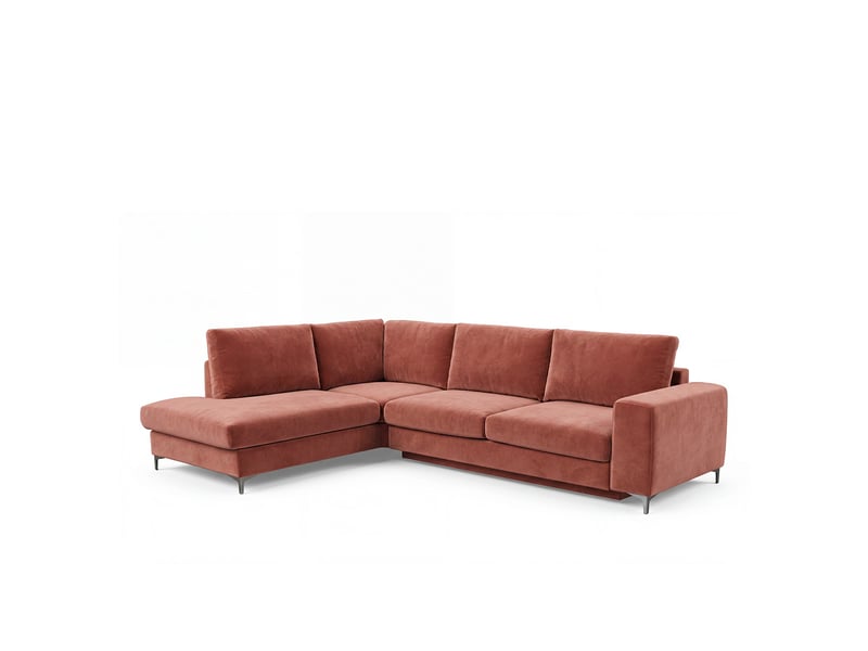  Canapé angle gauche fiesole en velours rose - 4 places 3CA52.SA.4AC.G.12 - Conforama D