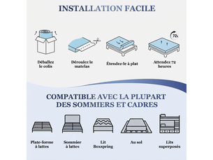 Matelas 180x200 cm KORFEE   Mousse soutien Medium épaisseur 25 cm