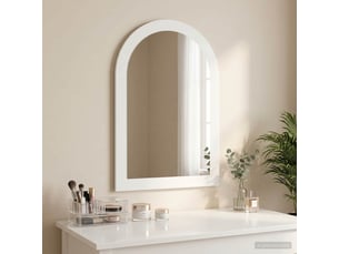 Miroir rectangulaire à fixer coloris blanc <strong></strong>  <strong></strong> - 43 cm x 77 cm