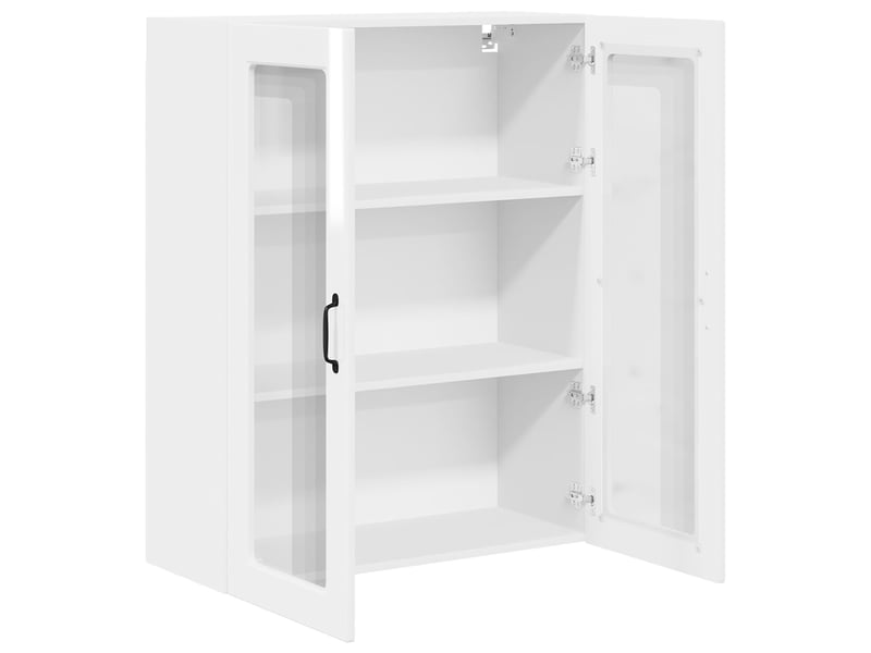 Meuble mural de cuisine, cabinet en verre mural blanc brillant 80x31x100cm shl8849 - Conforama E