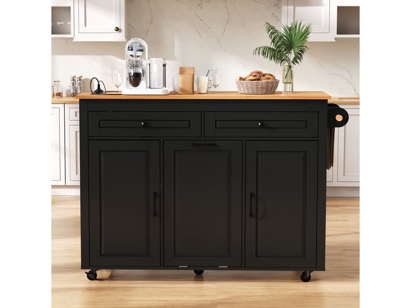  Desserte 3 portes 2 tiroirs coloris noir mdf desserte noir - Conforama D