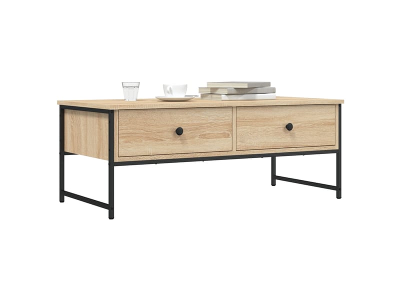  Table basse rectangulaire | table de salon chêne sonoma 101x49x39,5 cm bois d'ingénierie  - Conforama A