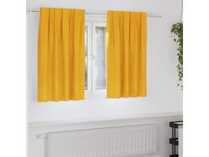 Lot de 2 rideaux, rideaux de fenêtre jaune moutarde 140 x 140 cm velours cf44075