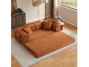Canapé droit compressé convertible <strong>COVREO </strong> <strong></strong> 3 places Velours côtelé