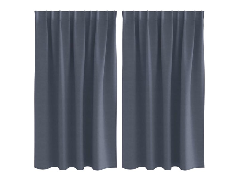 Lot de 2 rideaux occultants, rideaux black-out avec anneaux anthracite 140 x 140 cm cf44546 - Conforama A