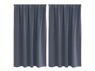 Lot de 2 rideaux occultants, rideaux black-out avec anneaux anthracite 140 x 140 cm cf44546