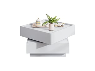 Table basse carré(e) coloris blanc <strong></strong> <strong></strong> - 60 cmx60 cm