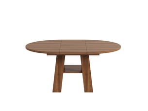 Table à manger 110150 x 100 cm table de salle à manger extensible format extensible 4 à 6 places plateau rond rangement intégré compartiments pratiques finition aspect noyer