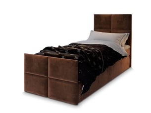Lit avec rangement 100x200 cm <strong>MASSENO</strong> <strong></strong> coloris marron