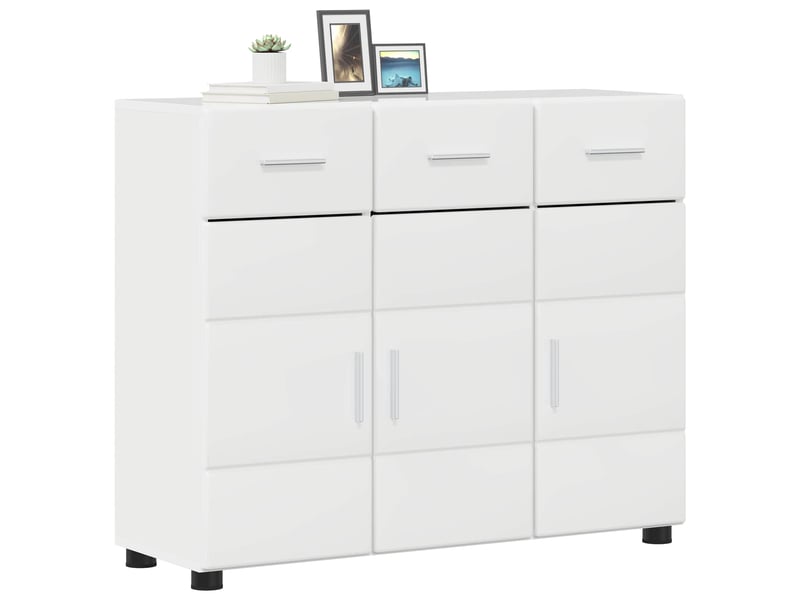  Buffet - bahut - meuble de rangement florin 88,5 x 30,5 x 73 cm blanc brillant  - Conforama C