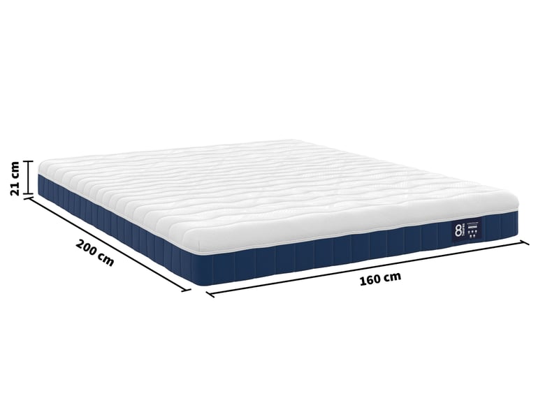 Matelas Ressorts + latex 160x200 cm 8 HEURES LE SPECTACULAIRE - Conforama H