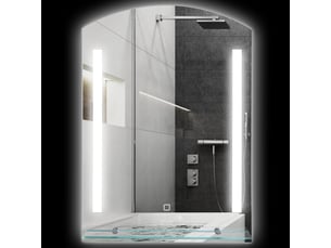 Miroir de salle de bain led avec étagère en verre 50 x 12 x 70 cm
