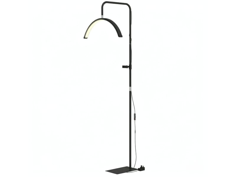 Lampadaire led demi-lune 77,5 x 20,5 x 136-186 cm – noir – 36 w dimmable, 7 températures - Conforama A