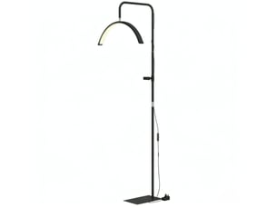 Lampadaire led demi-lune 77,5 x 20,5 x 136-186 cm – noir – 36 w dimmable, 7 températures