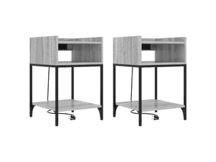 Table de chevet - cabinet de chevet - table de nuit 2 pièces gris sonoma 40 x 40 x 61 cm