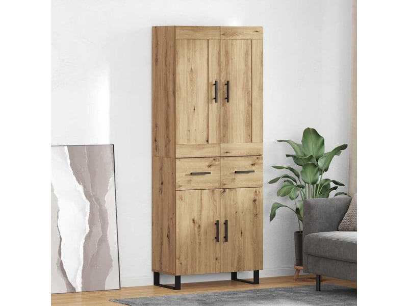 Haut armoire, armoire de rangement chêne artisanal 69,5x34x180 cm shl13540 - Conforama B